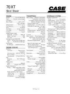 case 70xt engine specs